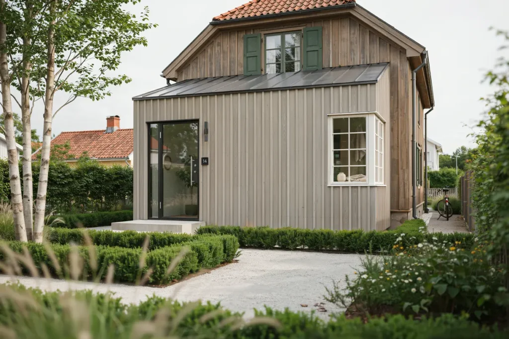 tillbyggnad av entr med vindf ng och farstukvist i gustavsberg v rmd